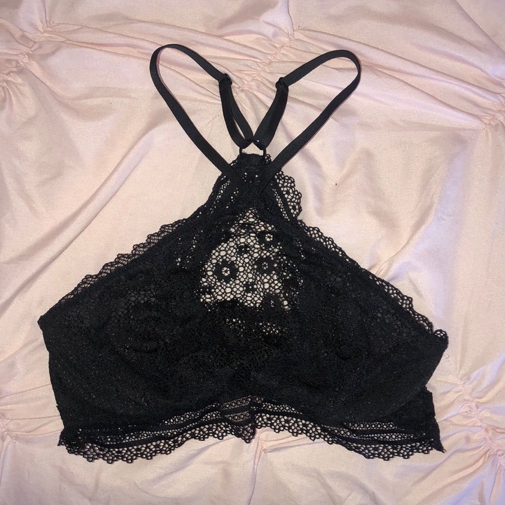 Sexy Black High Neck Bralette